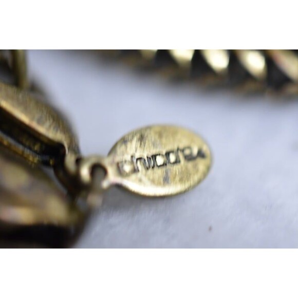 Chico's Boho Round Bronze Rhinestone Pendant Statement 22 inch Necklace - Picture 3 of 5